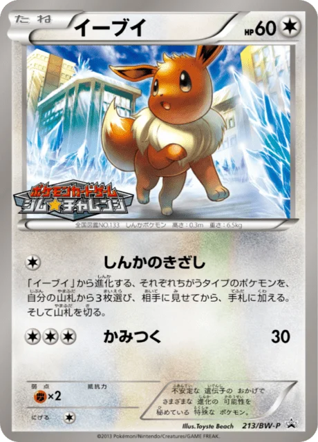 Carte Pokémon Évoli 213, extension Black & White Promotional Cards (japonais)