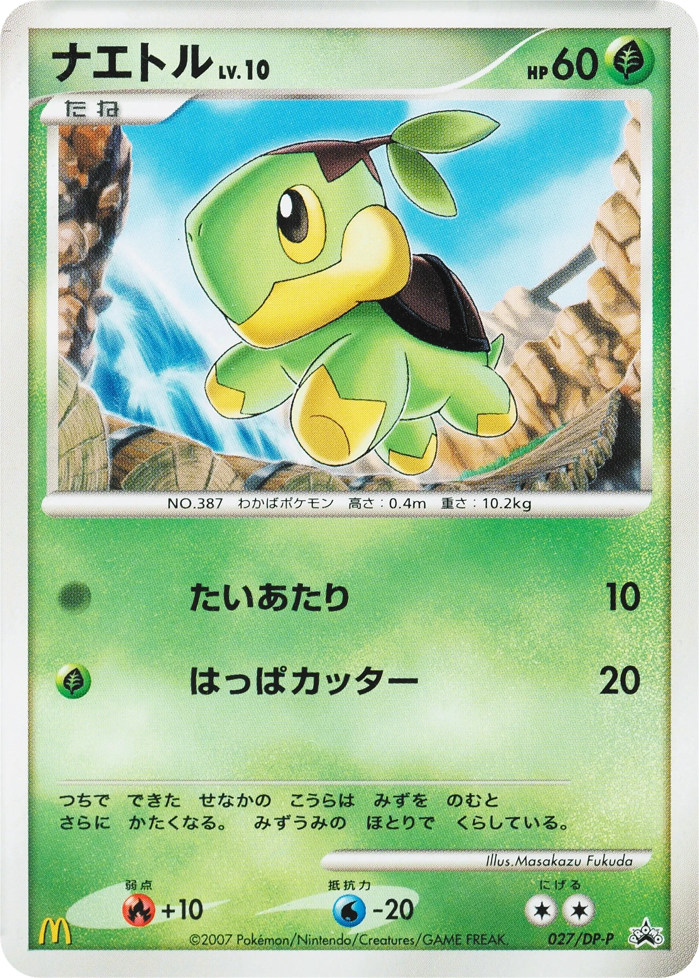Carte Pokémon Turtwig Lv.10 027, extension DP Promos (japonais)