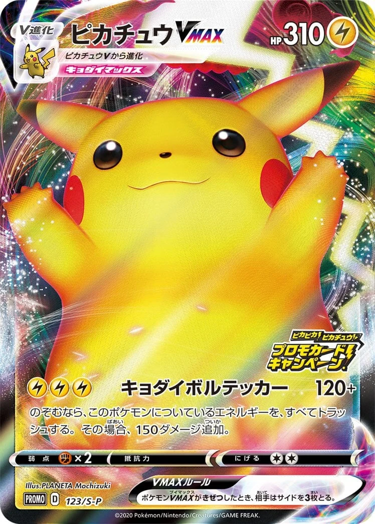 Carte Pokémon Pikachu VMAX 123, extension Shield (japonais)