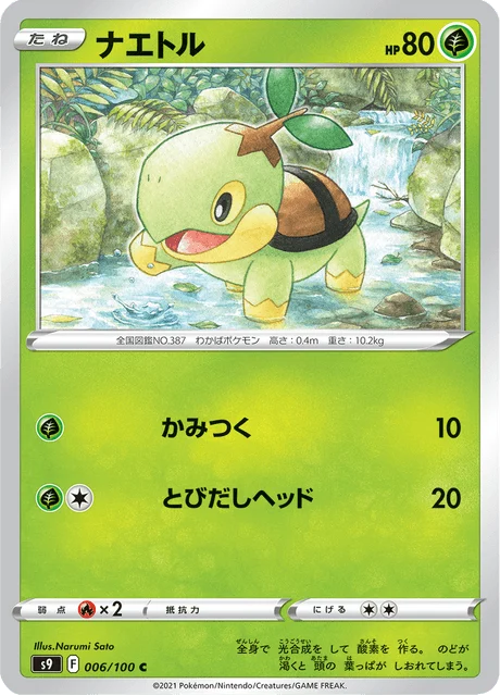Carte Pokémon Tortipouss 006, extension Star Birth (japonais)