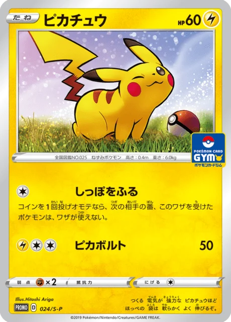 Carte Pokémon Pikachu 024, extension Sword & Shield Promotional Cards (japonais)