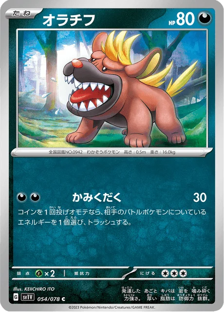Carte Pokémon Grondogue 054, extension Violet ex (japonais)